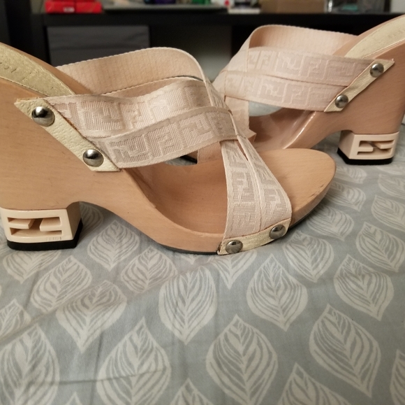 Authentic Fendi Zucca Monogram Canvas Wedges - Picture 2 of 5
